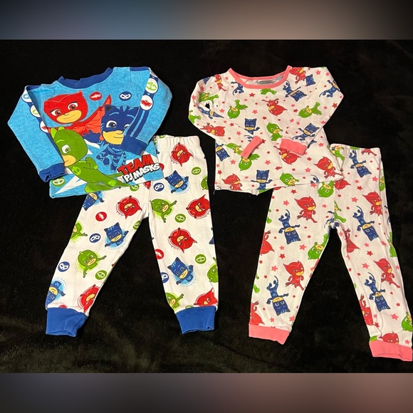 Lot 2 -PJ Masks long sleeve pajama sets Boys size 2t - Picture 1 of 7
